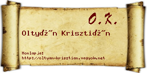 Oltyán Krisztián névjegykártya