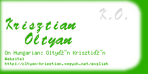 krisztian oltyan business card